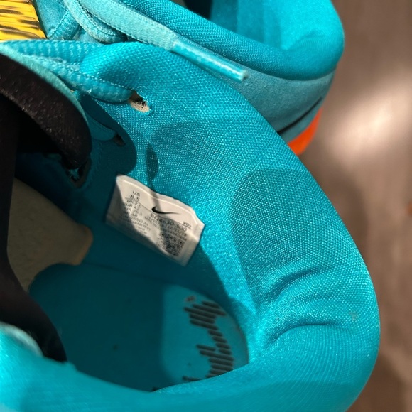 Nike Kyrie Turquoise and Orange Sneakers - Picture 6 of 14